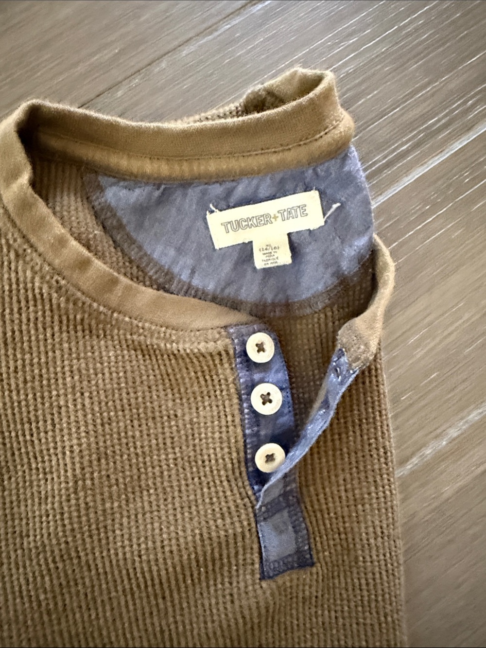 Tucker + Tate Olive Long-Sleeve Henley with Button Placket - Picture 5 of 5